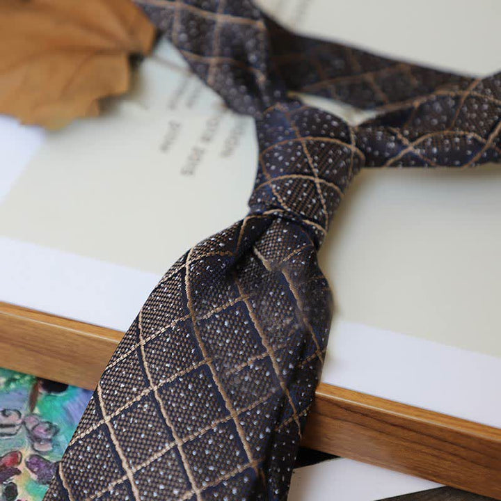 Cravatta da uomo con motivo Paisley a righe della serie Coffee Colors