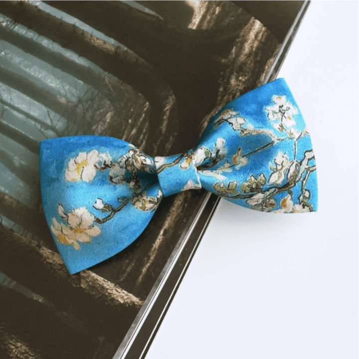 Papillon da uomo con motivo albero di mandorlo in fiore