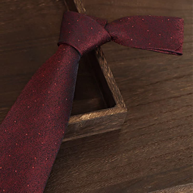 Cravatta da uomo con pois bordeaux
