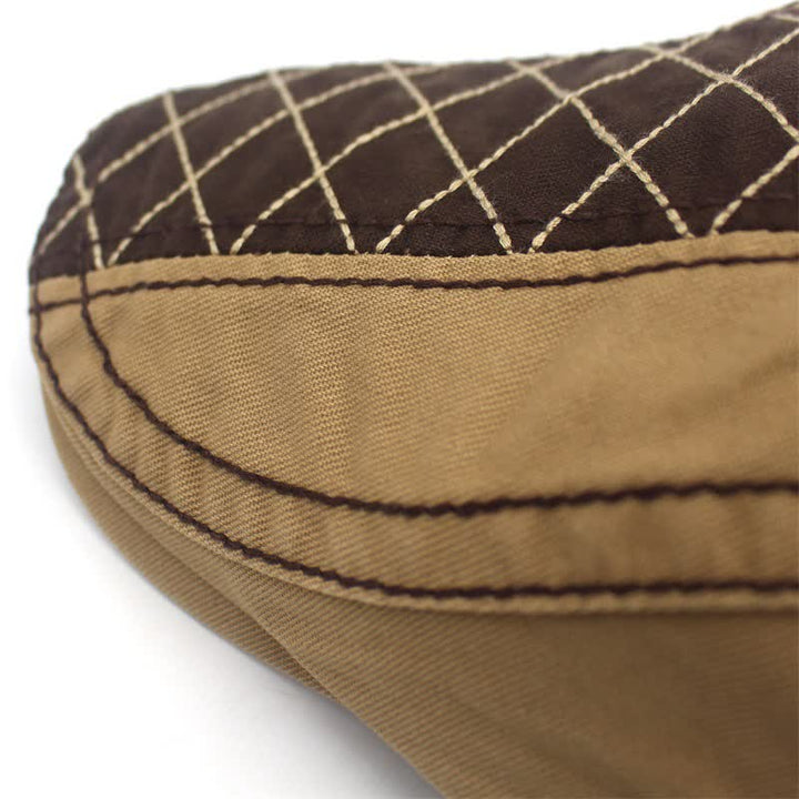 Berretto con ricamo vintage a quadri patchwork