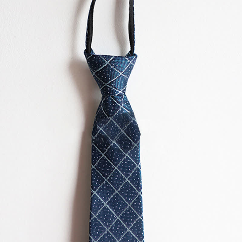 Cravatta elegante con cerniera da uomo, motivo Paisley a righe - image 2