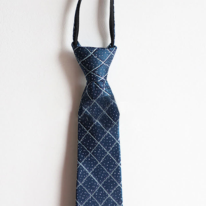 Cravatta elegante con cerniera da uomo, motivo Paisley a righe - image 2