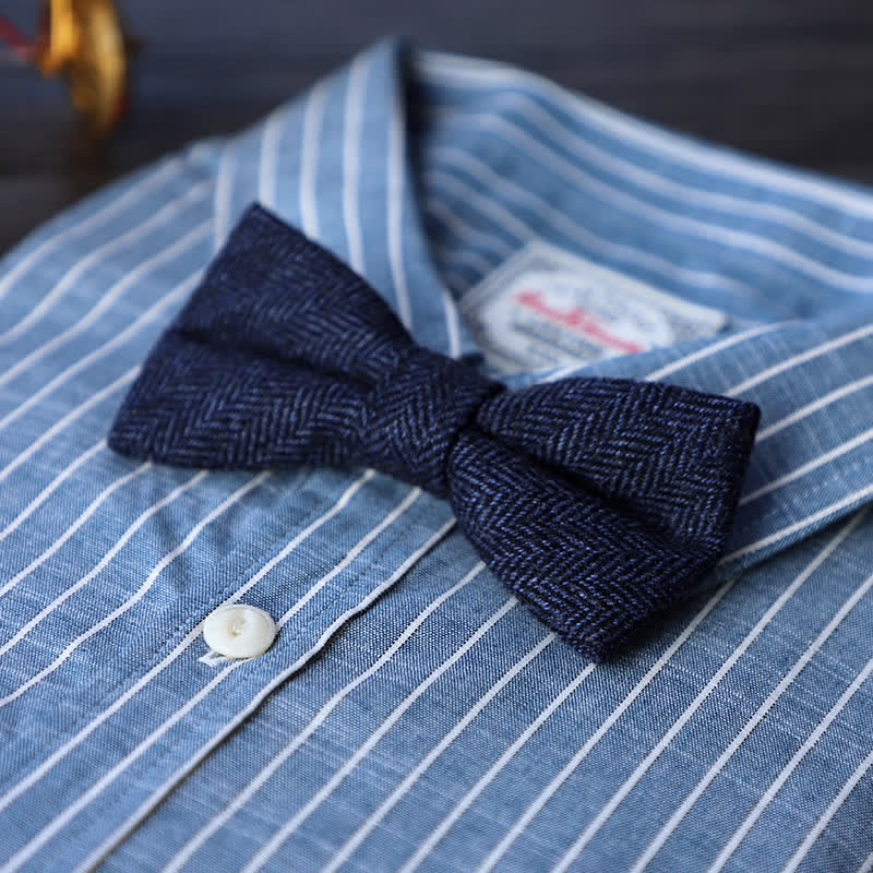 Papillon semplice in misto lana tweed da uomo