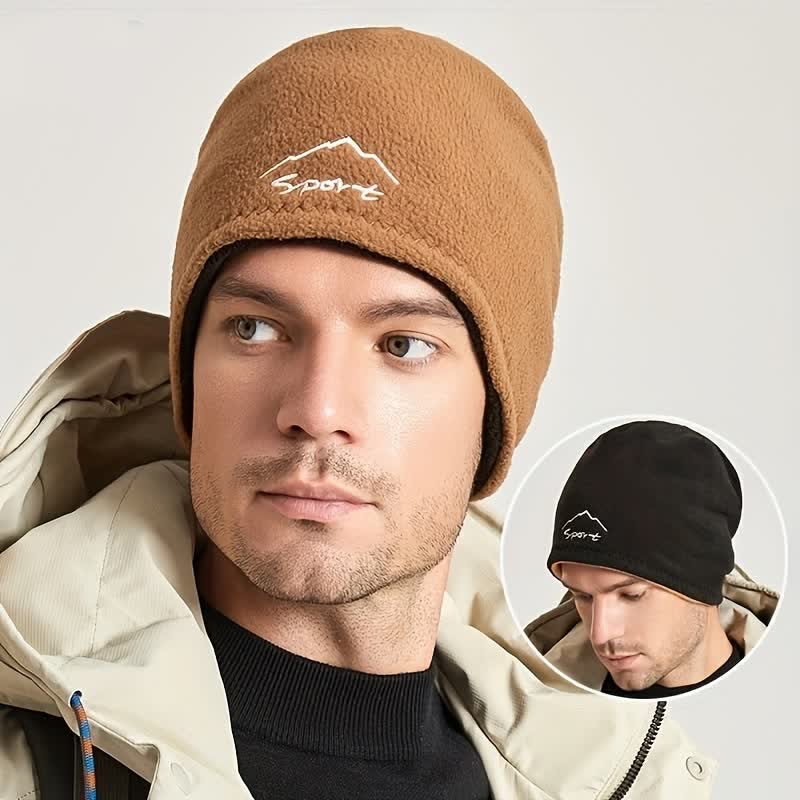 Cappello caldo reversibile in pile polare antivento