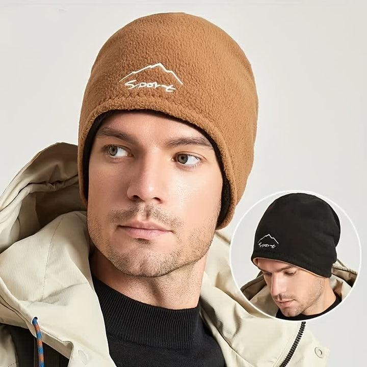 Cappello caldo reversibile in pile polare antivento