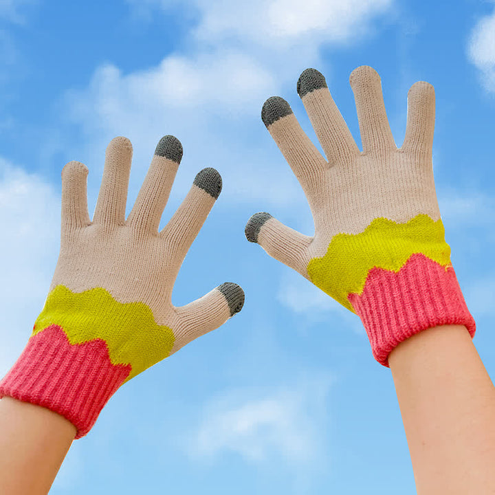 Guanti da giardinaggio con dita intere da donna, in maglia, con touch screen