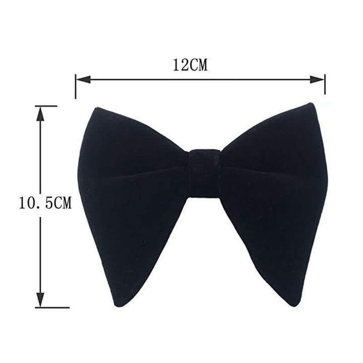 Set di 3 papillon a punta oversize in velluto da uomo