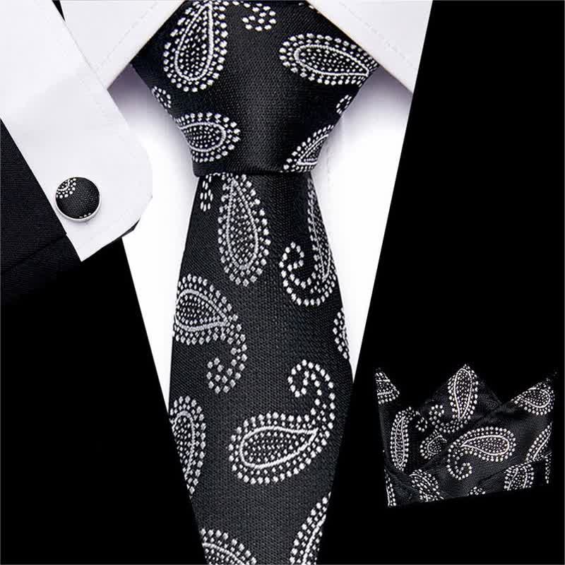 Set di 3 cravatte classiche Paisley da uomo - Bianco - image 3