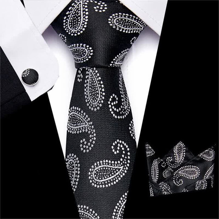 Set di 3 cravatte classiche Paisley da uomo - Bianco - image 3