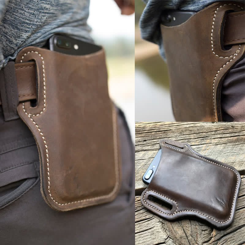 Custodia per cellulare con passante in pelle, cintura, borsa