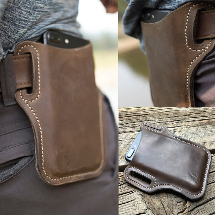 Custodia per cellulare con passante in pelle, cintura, borsa