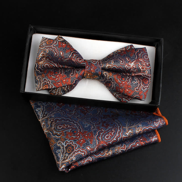 Set di 2 papillon floreali in stile paisley neoclassico da uomo