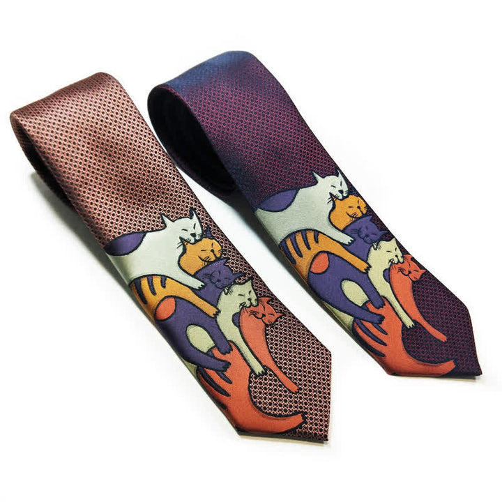 Cravatta casual da uomo con gattini coccolosi