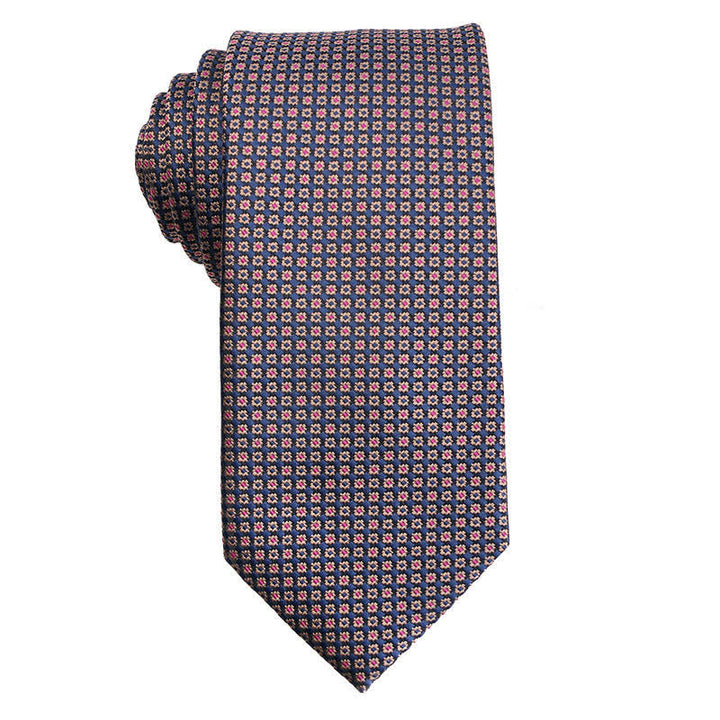 Cravatta da uomo con micro-quadri della serie Coffee Brown