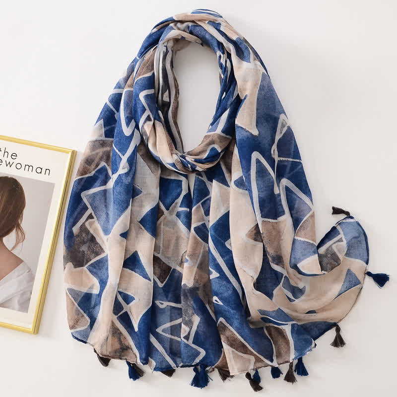 Sciarpa sottile con nappe floreali a farfalla da donna