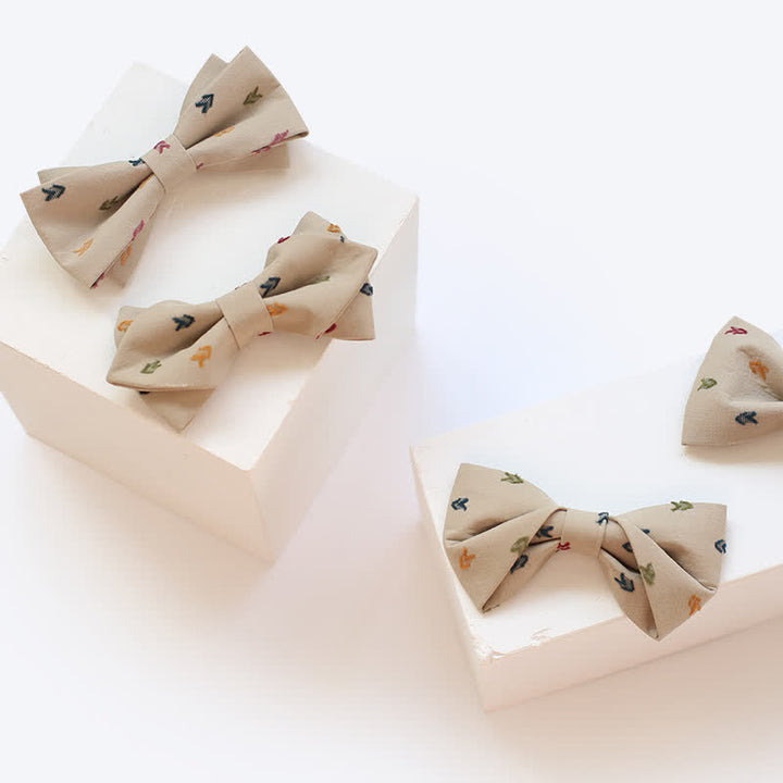 Papillon da uomo con frecce ricamate color cachi