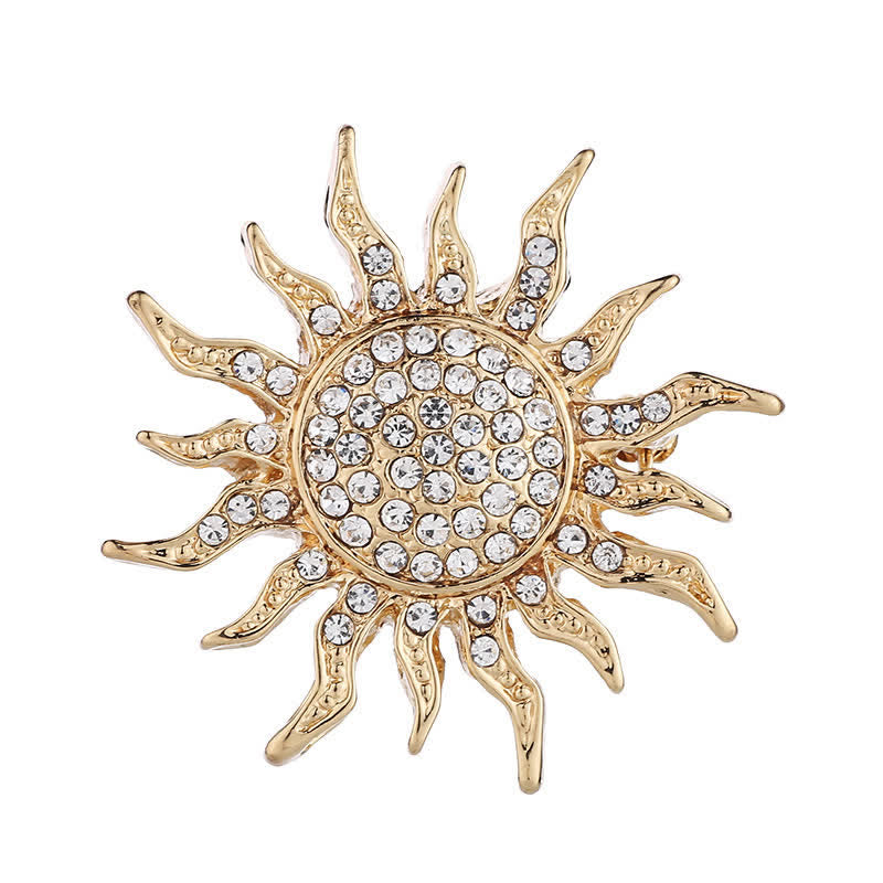Spilla da uomo con strass a raggiera luminosa