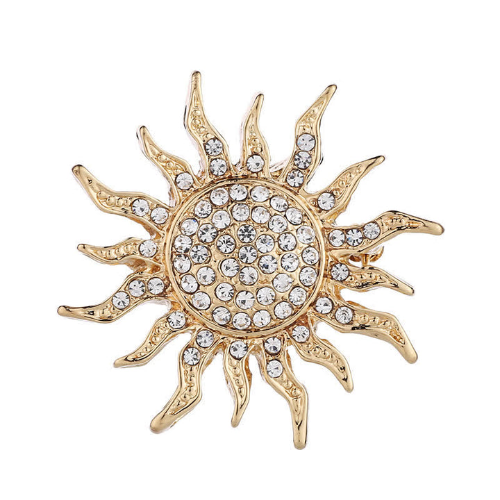 Spilla da uomo con strass a raggiera luminosa