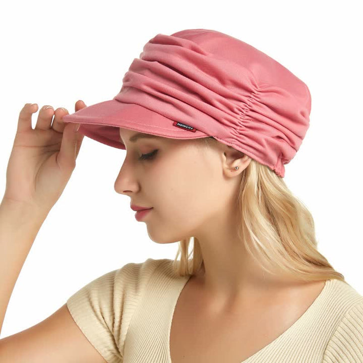 Cappello da baseball plissettato con tesa morbida da donna
