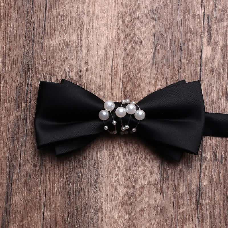 Papillon da uomo con perle nere
