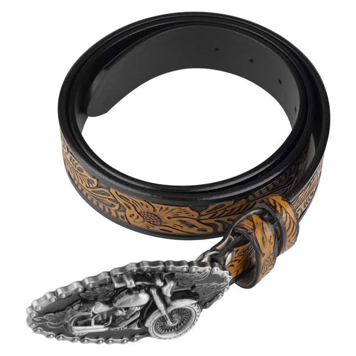 Cintura da motociclista in pelle punk rock da uomo
