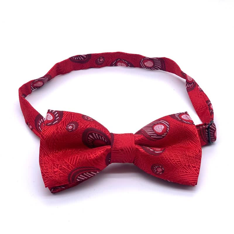 Papillon da uomo con motivo a piume di pavone - Rosso - image 2