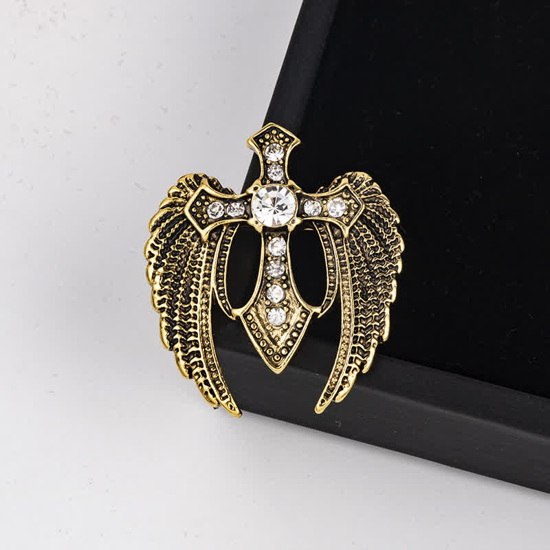 Spilla a forma di croce con ali Soar In Faith da uomo - Oro - image 2