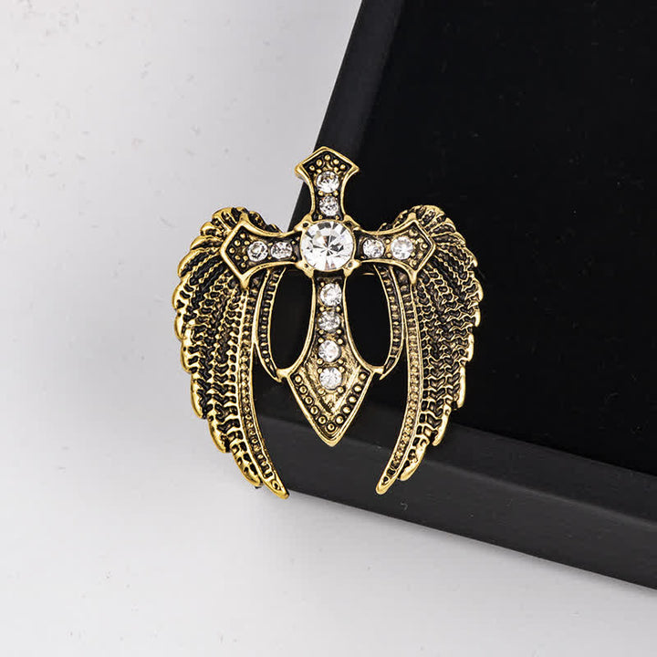 Spilla a forma di croce con ali Soar In Faith da uomo - Oro - image 2