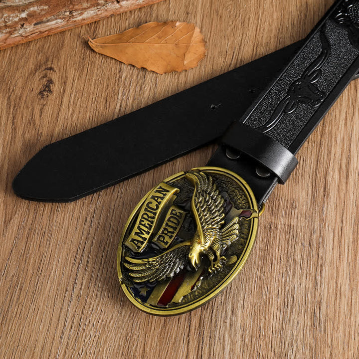 Cintura in pelle da uomo American Pride Bald Eagle