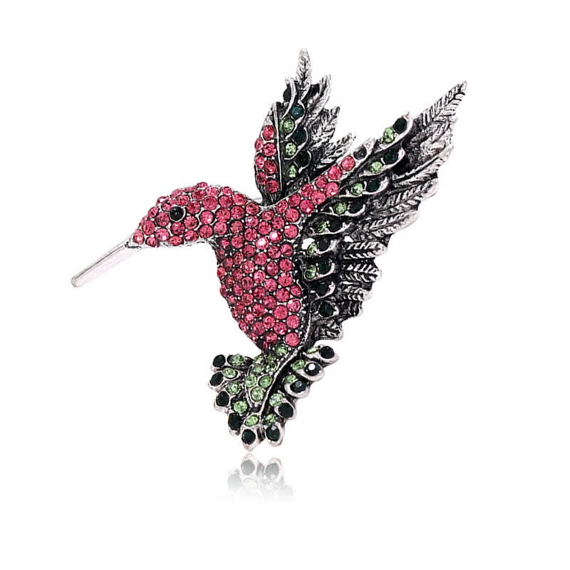 Spilla con strass a forma di colibrì da donna