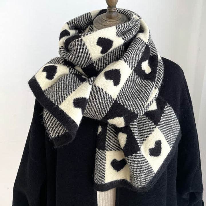 Sciarpa double face a quadri Chunky Love da donna