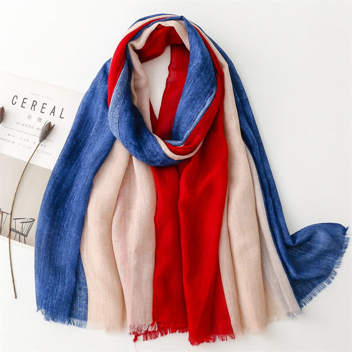 Sciarpa leggera da donna con cuciture colorate miste