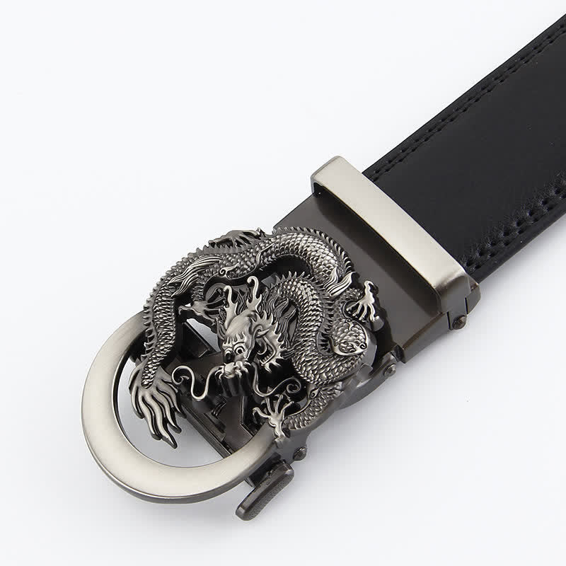 Cintura in pelle con cricchetto automatico Dragon Business da uomo