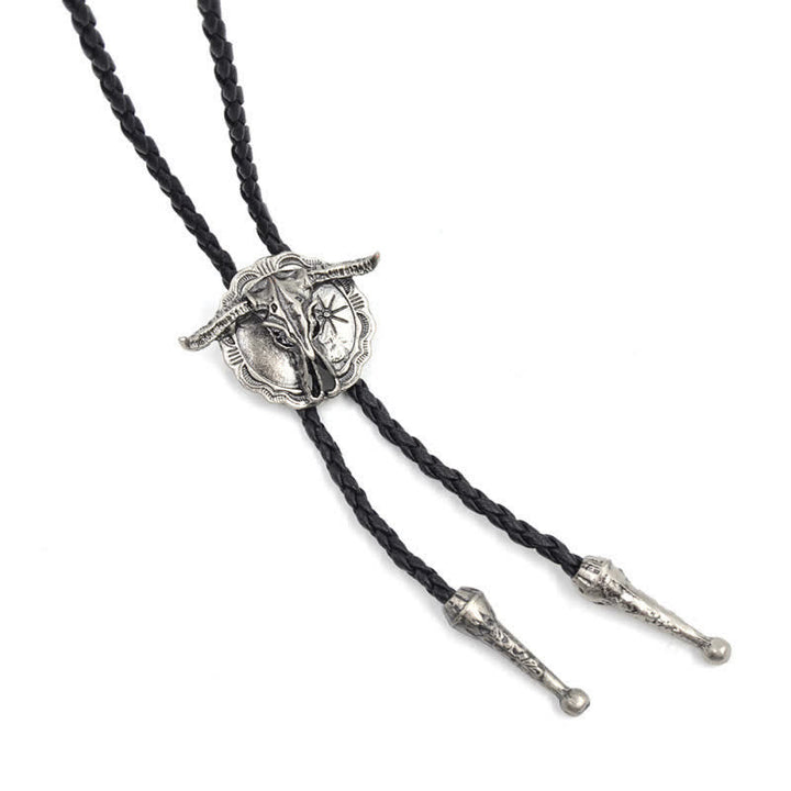 Cravatta Bolo con testa di toro del rodeo del selvaggio Western