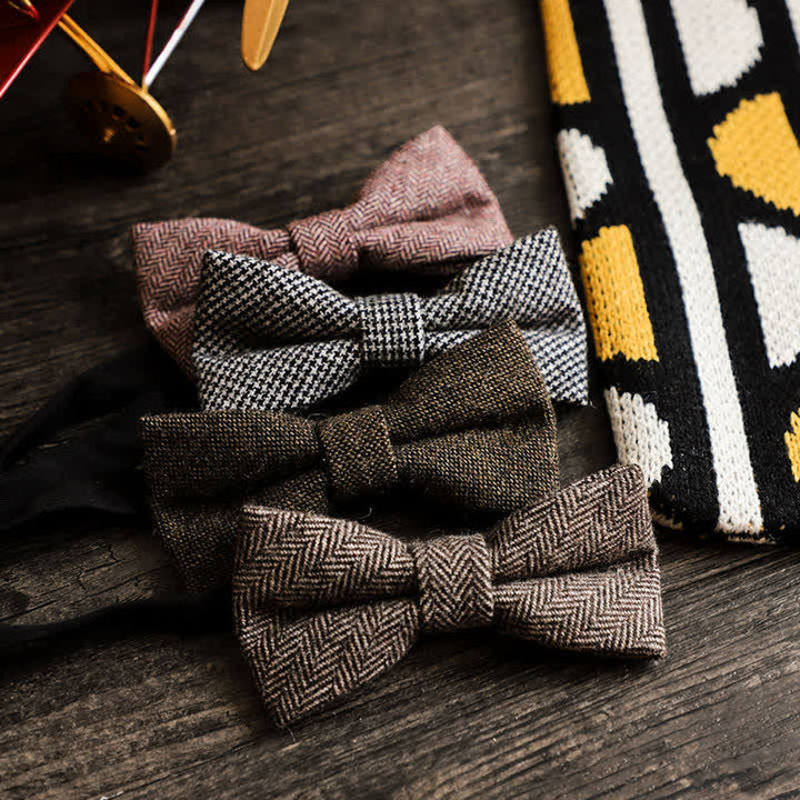 Papillon semplice in misto lana tweed da uomo