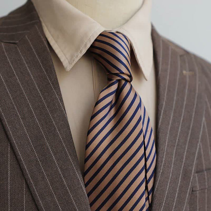Cravatta da uomo con motivo Paisley a righe della serie Coffee Colors