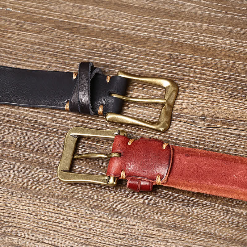 Cintura in pelle vintage da uomo con intaglio crack - image 2