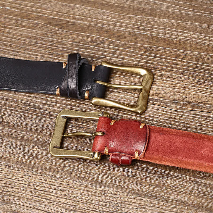Cintura in pelle vintage da uomo con intaglio crack