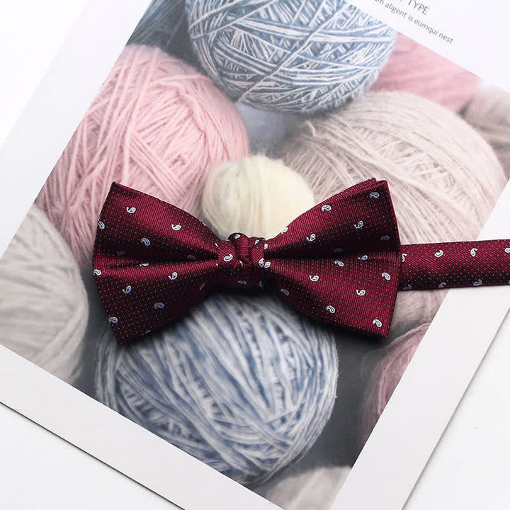 Papillon jacquard tinto in filo antico da uomo