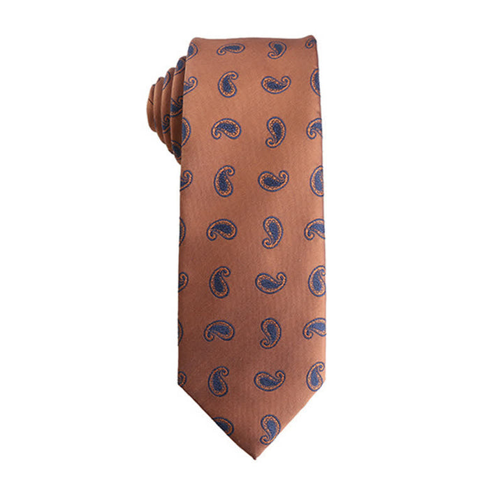 Cravatta da uomo con micro motivi della serie arancione-rosso - Micro Paisley - image 3