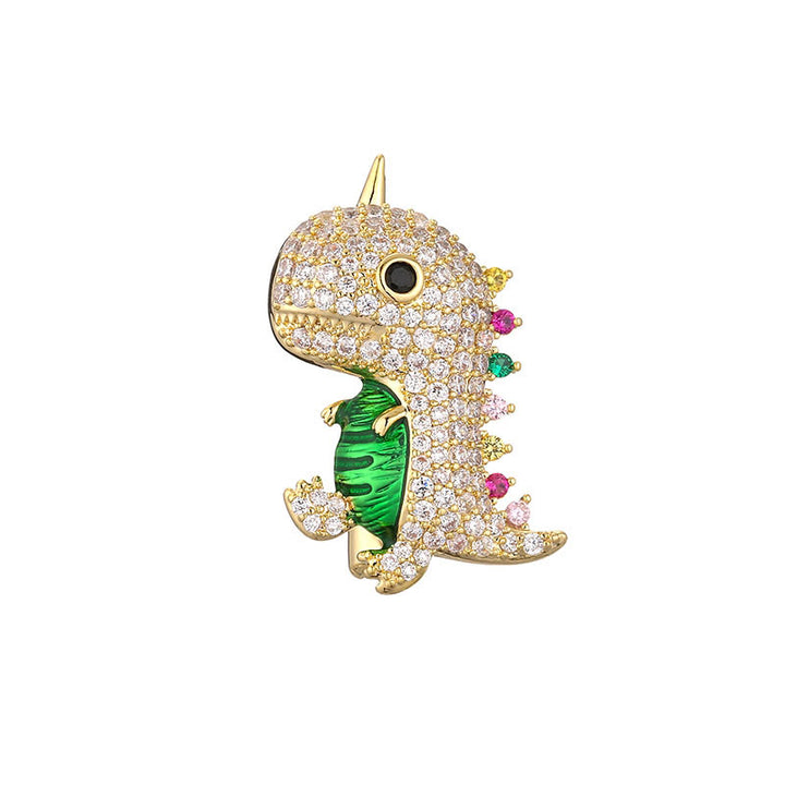 Spilla da donna a forma di dinosauro scintillante