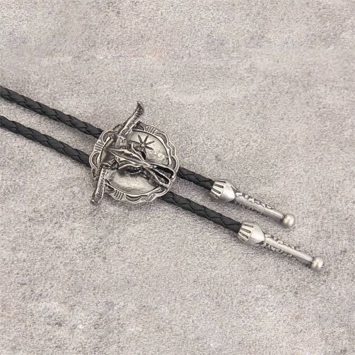 Cravatta Bolo con testa di toro del rodeo del selvaggio Western