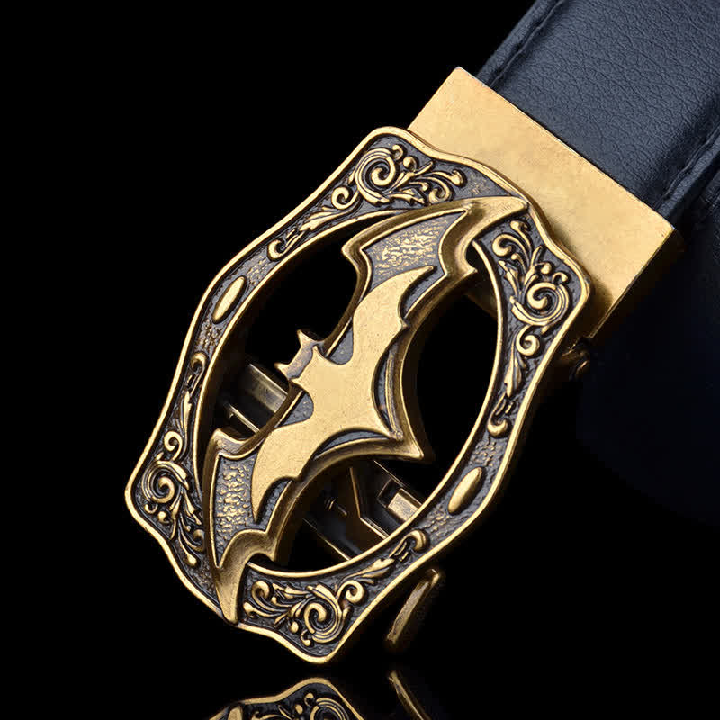 Cintura in pelle con fibbia Bat Hollow da uomo