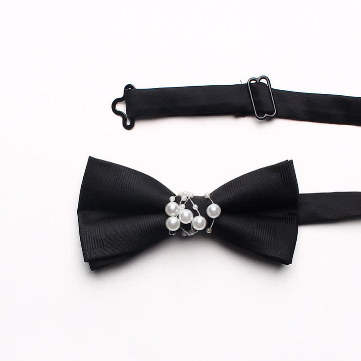 Papillon da uomo con perle nere