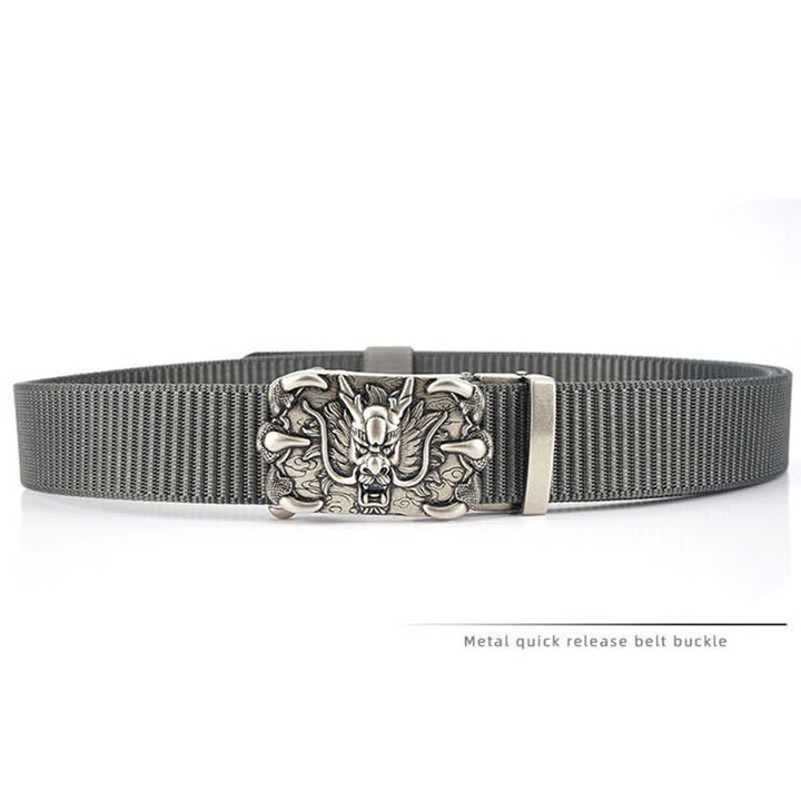 Cintura in nylon con decorazione drago casual da uomo