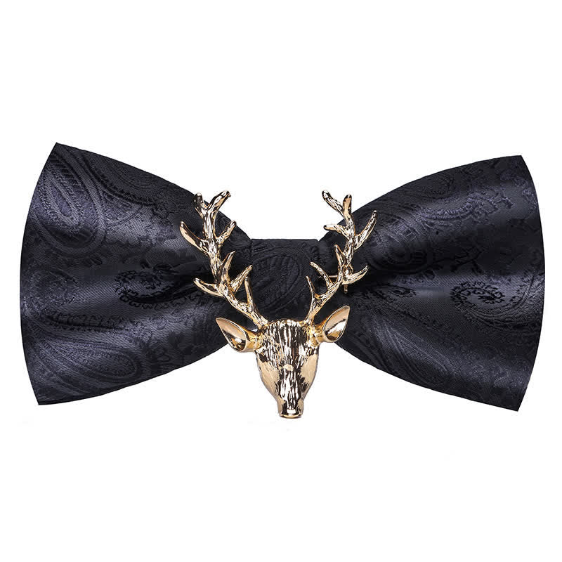 Papillon da uomo con decorazione testa di alce natalizia Paisley