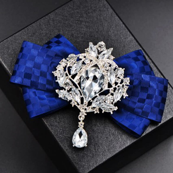Set di 3 papillon con spilla e strass a scacchi