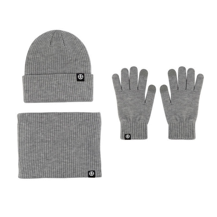 Set di 3 cappelli, sciarpe e guanti in morbido, unisex, tinta unita - Grigio - Regolabile (circa 21 1/4"-23 1/4") - image 16
