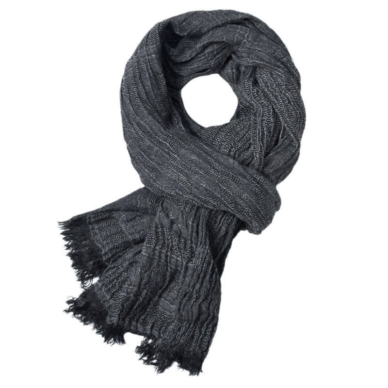 Sciarpa da uomo versatile con bordo grezzo a quadri a rombi