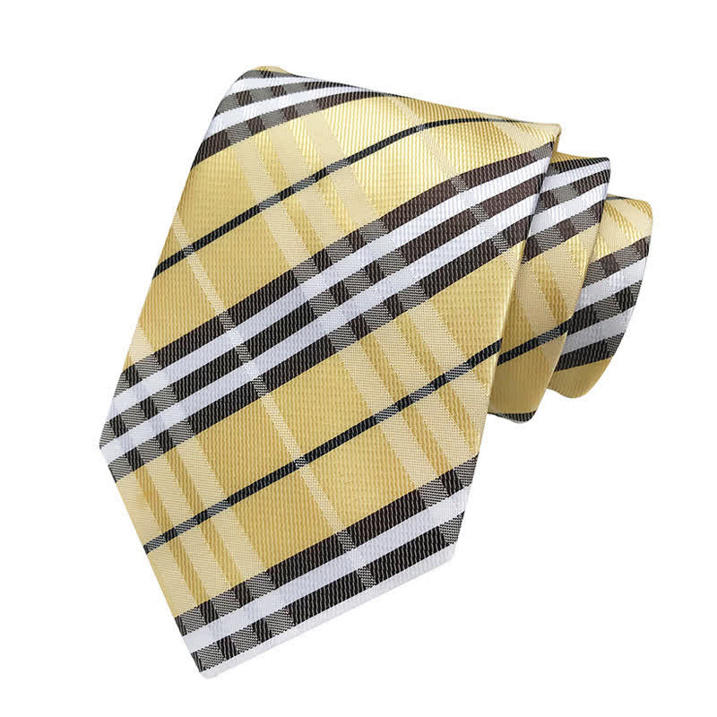 Cravatta classica scozzese da uomo - Cachi - image 8